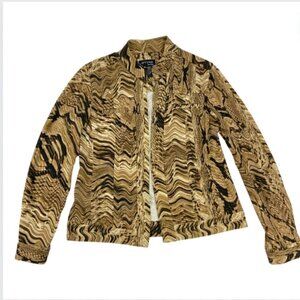 Attyre NY Tiger Print Jacket Blazer, Mobwife, Animal Print, Small